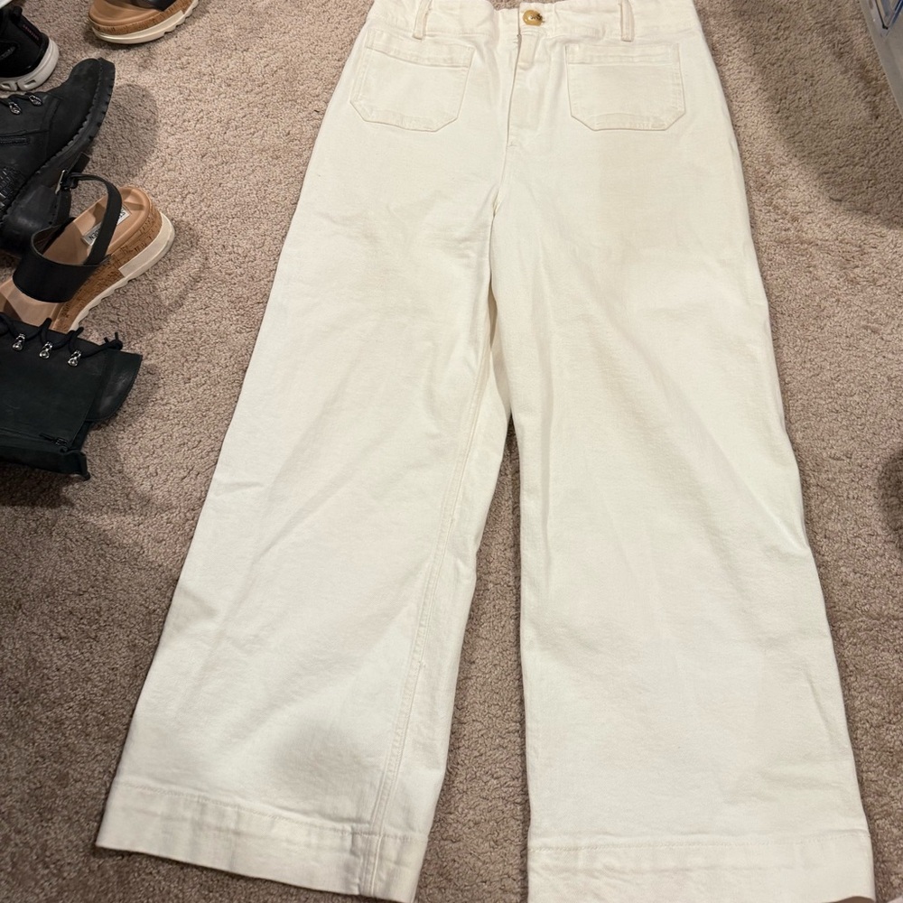 Size 31 White Pilcro Jeans High Rise Cropped - Picture 2 of 10